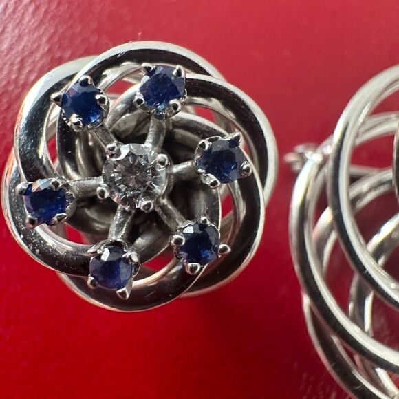 Vintage 50s 14k F And F Felger Brooch And Earring Set - Picture 10 of 13